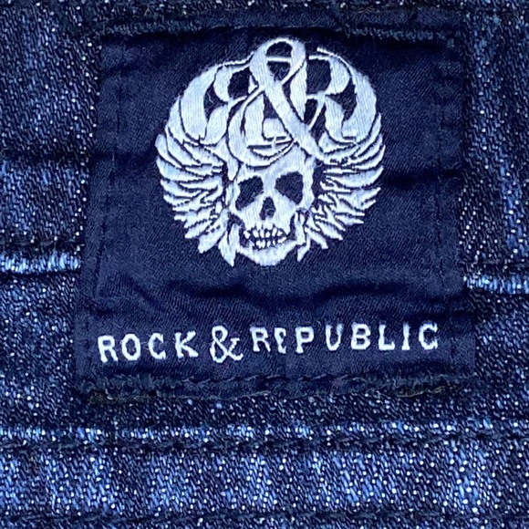 Rock and Republic Jagger Jeans Wide Leg, Dark Blue Wash - Picture 12 of 16